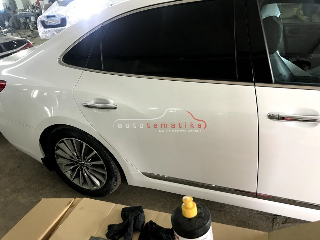 Кузовной ремонт и локальная покраска Aurus после аварии